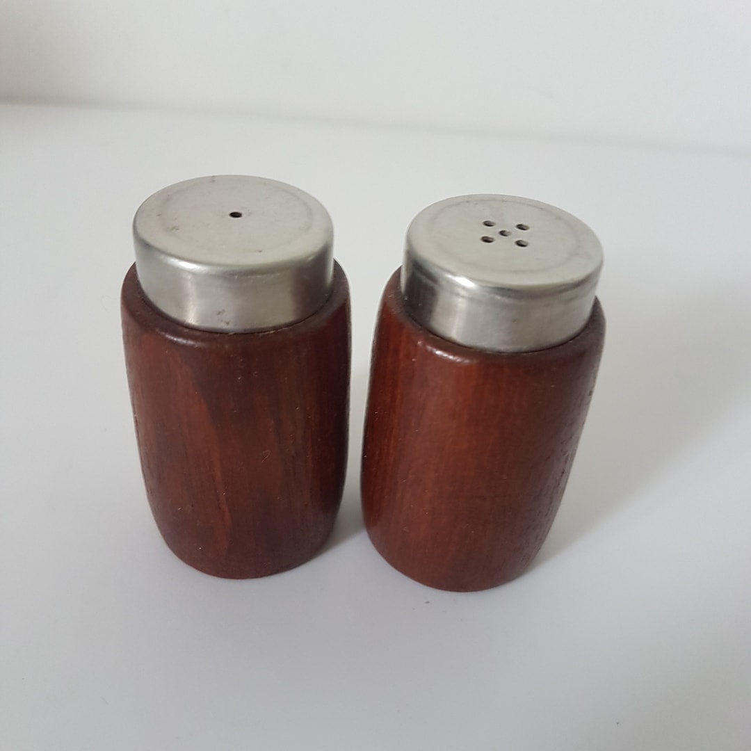 Vintage Wooden Salt And Pepper Shakersnull