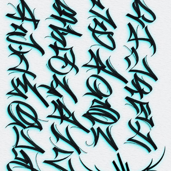 Graffiti Alphabet Procreate Stamp Brush Set