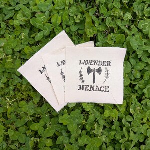Lavender Menace - hand printed sew-on patch