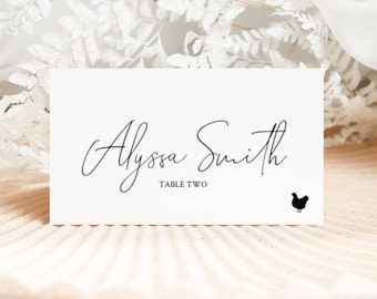 Flat Wedding Place Cards | Minimal Wedding Place Card | Templett Wedding Place Card Template | Wedding Table Name Cards - Flat & Folded