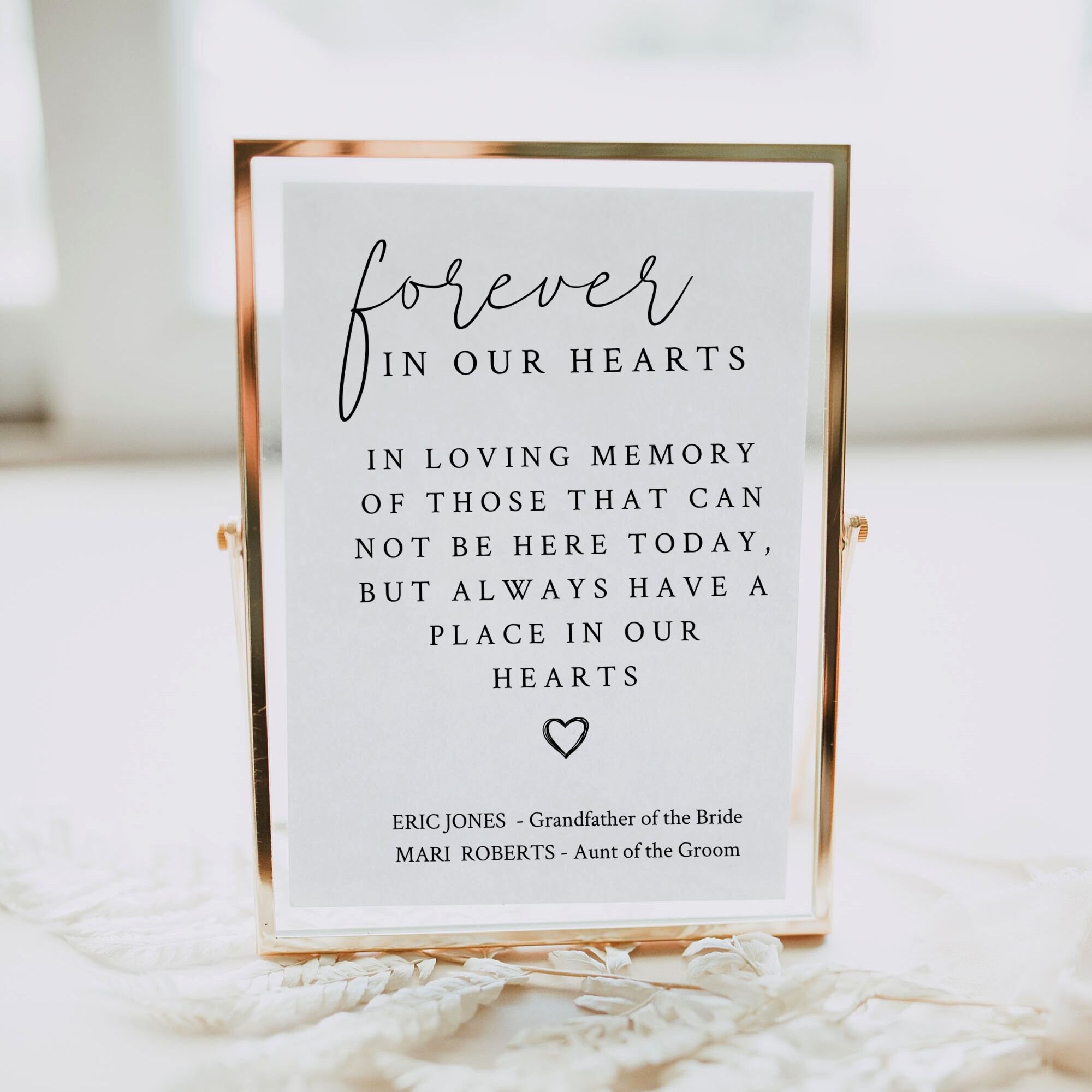 In Loving Memory Wedding Sign Template in Loving Memory Table Sign in ...