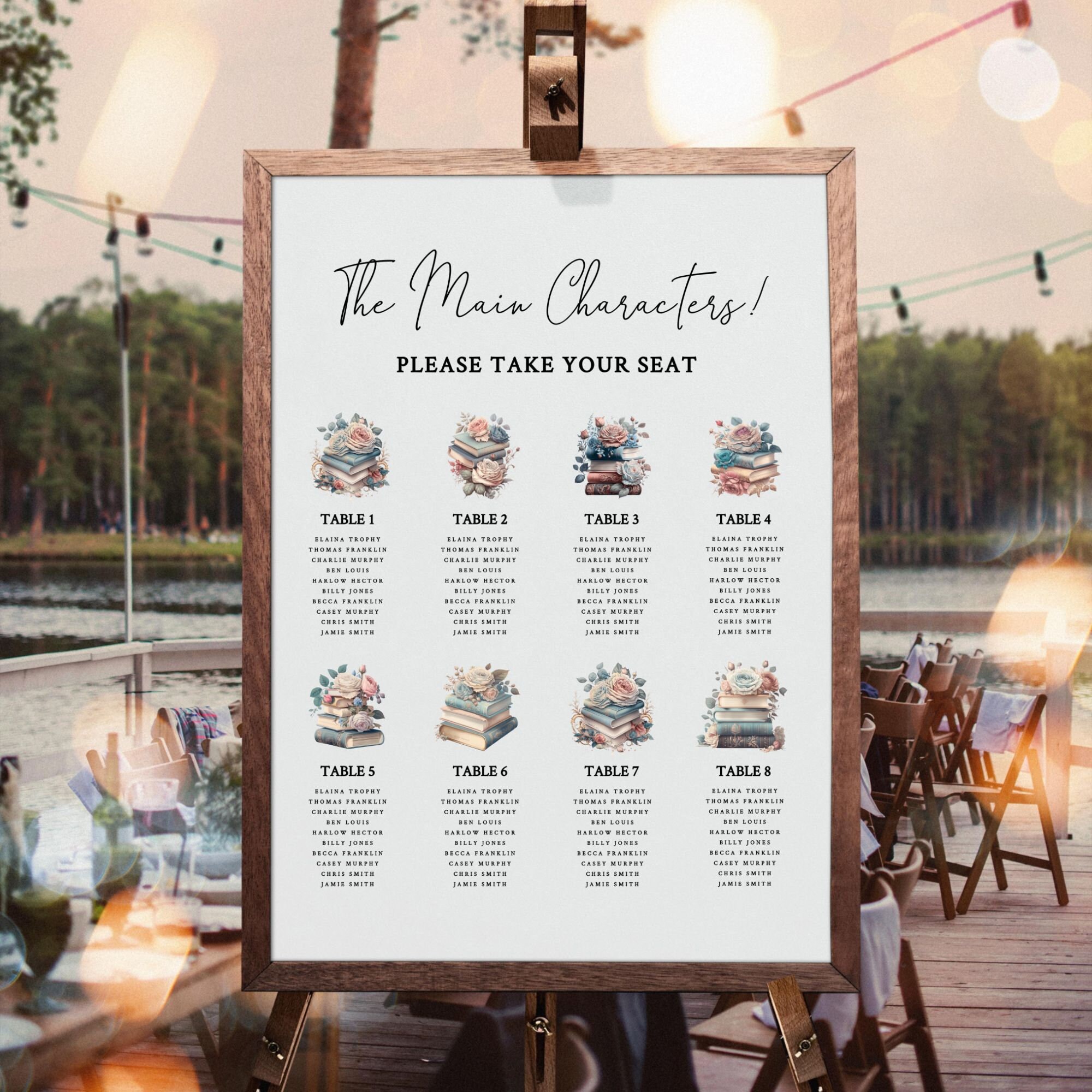 Book Wedding Seating Chart Printable Sign Find Your Seat Sign Book