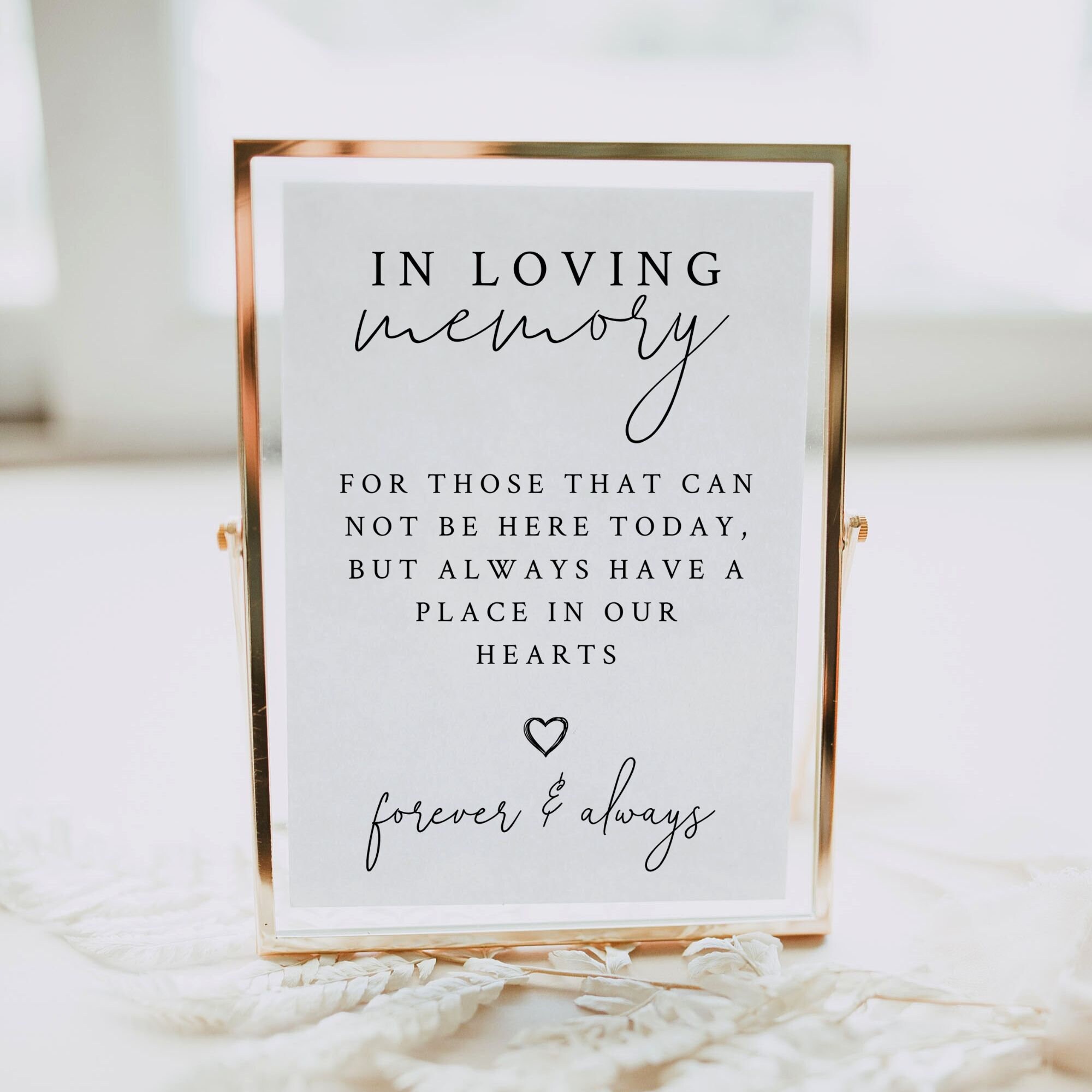 In Memory Sign for Wedding, Memorial Wedding Sign, Memory Table Wedding ...