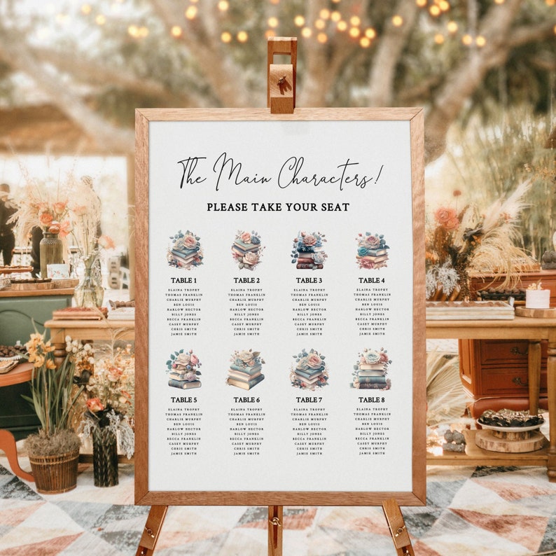 Book Wedding Seating Chart Printable Sign Find Your Seat Sign Book