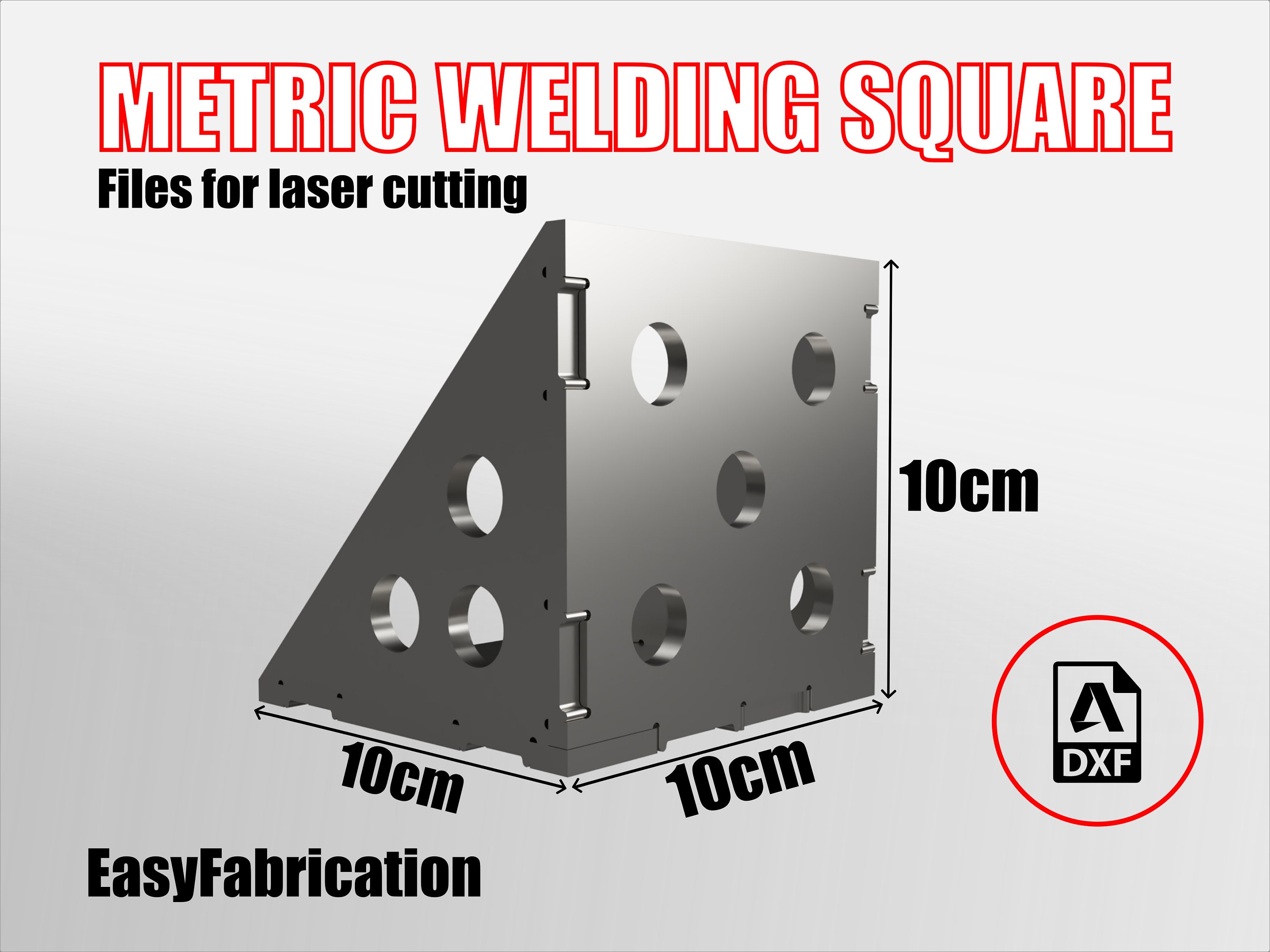 Metric Welding Square, 10x10x10cm, Welding Fixture, DXF Laser Cutting ...