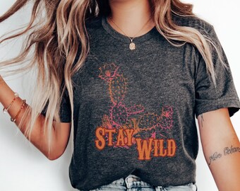 Stay Wild Tshirt, Country Girl Shirt, Cactus Shirt, Desert Shirt, Cute Country Shirts Oversized, Western Graphic Tee, Western Clothes