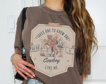 Cowboy Like Me Comfort Colors Camiseta Vaquera Estética Vintage Inspirado Western Graphic Tee Evermore Camiseta Regalo para los fanáticos de la música Camiseta occidental