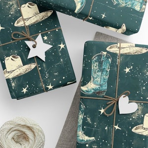 Carta da regalo western Carta da regalo vintage ispirata al western Carta da regalo con stivali da cowboy Carta da regalo estetica western con motivo a cowgirl di Natale Rol