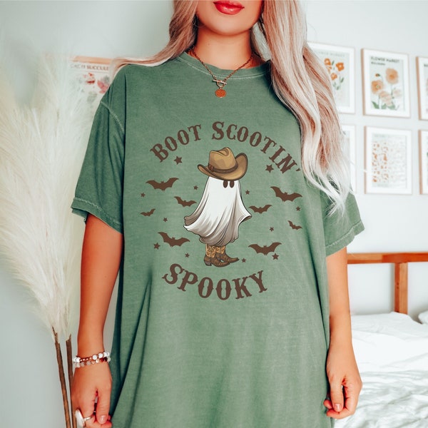 Spooky Western Tshirt Western Halloween Shirt Cowboy Ghost Shirt Cute Spooky Shirt Retro Ghost Spooky Season Cowboy Halloween Howdy Boo