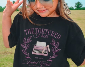 Tortured Poets Comfort Colors Youth Tshirt  Eras Tour Shirt Kids Swift Tshirt Trendy Kids Tees Vintage Swift Tshirt TPD Tee Downtown Girl