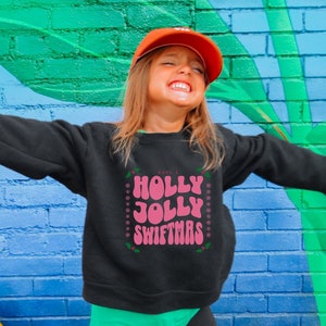 Holly Jolly Swiftmas Crewneck Merry Swiftmas Shirt Swiftmas Era Kinder Weihnachten Hoodie Kinder Urlaub T-Shirt Kinder Retro Weihnachten Sweatshirt