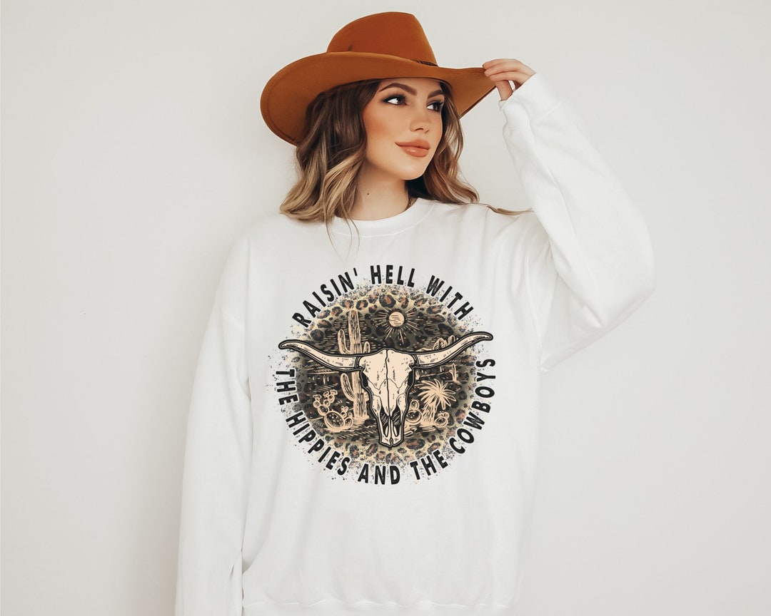 Hippies and Cowboys Crewneck Nashville Sweatshirt Cowgirl - Etsy