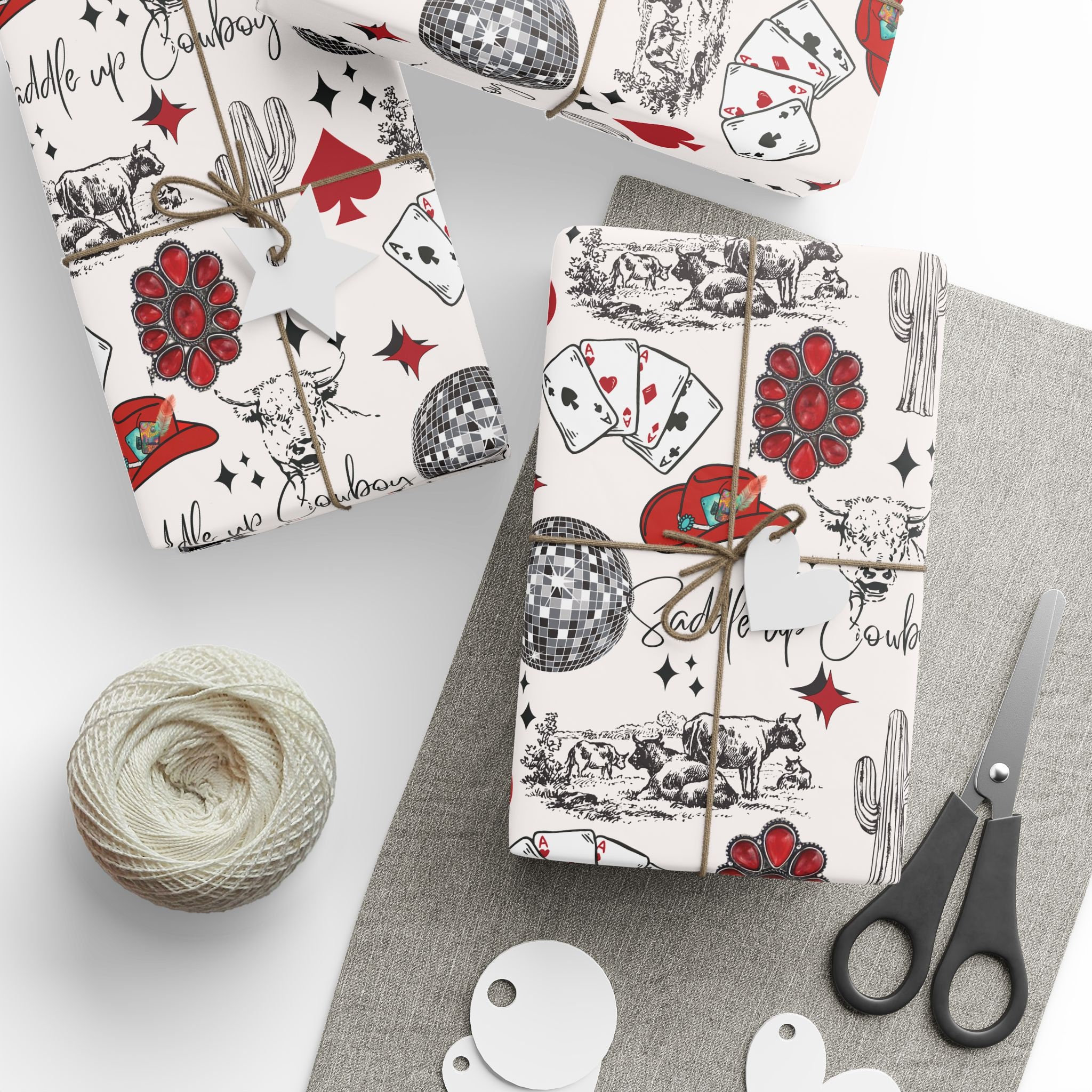Western Wrapping Paper Vintage Inspired Western Giftwrap Cowboy Boot Wrapping Paper Western Christmas Cowgirl Aesthetic Wrapping Paper Roll
