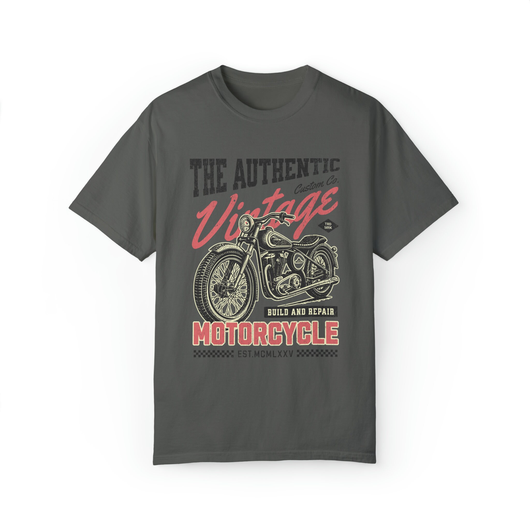 Vintage grey motorbike long sleeves baby tee 🩵