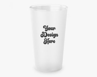 Custom 16oz Frosted Mug Custom Glassware Custom Glass Cup Personalized Glass Custom Gift Your Name Beer Glass Housewarming Gift