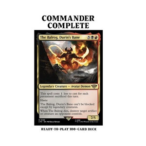 O Balrog, Durin's Bane LotR SACRIFÍCIO Tesouro Mágico MTG Deck de Comandante Personalizado