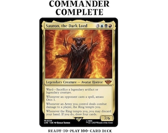 Sauron, the Dark Lord LotR The Rings Tempts You Amass Orcs Magic Mtg Custom Commander Deck
