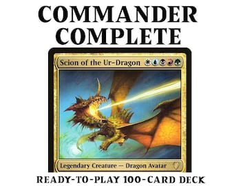 Scion of the Ur-Dragon - Dragon Tribal Five-Color : Custom 100 Card Commander Deck Magic MTG EDH