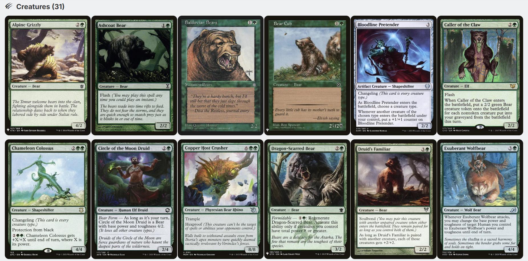 Ayula, Queen Among Bears BEAR TRIBAL Magic MTG Custom Commander