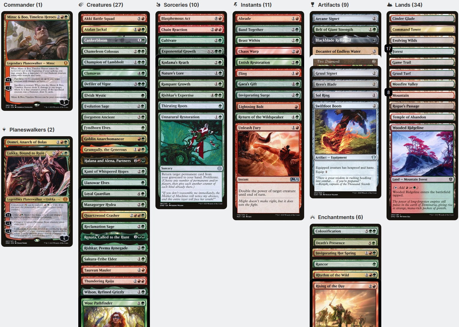 mtg minsc and boo commander deck & Boo, Timeless Heroes +1/+1 Counters Magic Custom a legendary 1/1 red Hamster creature token with trample and haste Hamsters, Counters & Carnage |