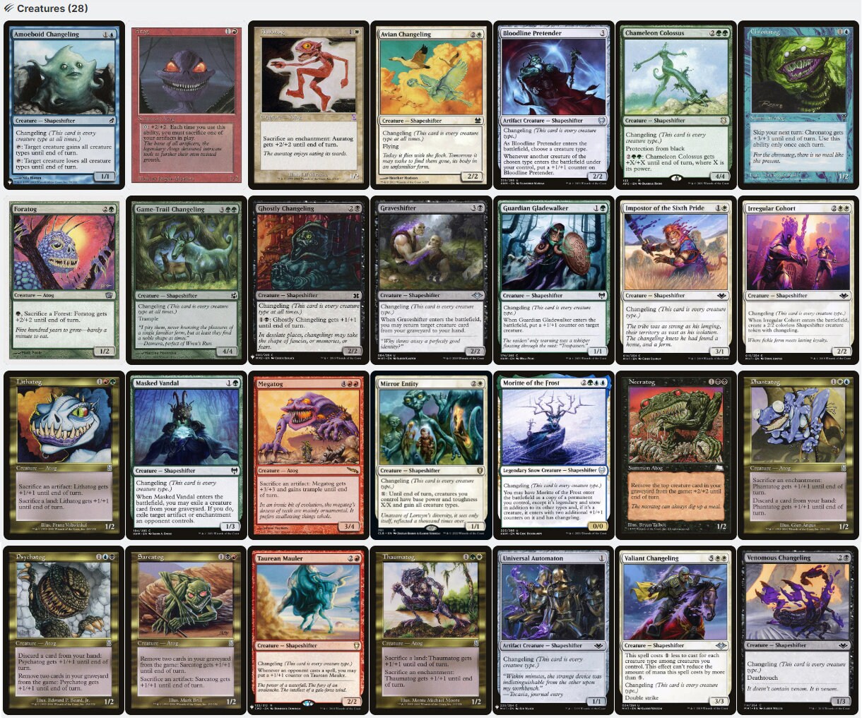 mtg atog cards Atogatog Atog Changeling Tribal Sacrifice Magic MTG Commander Deck