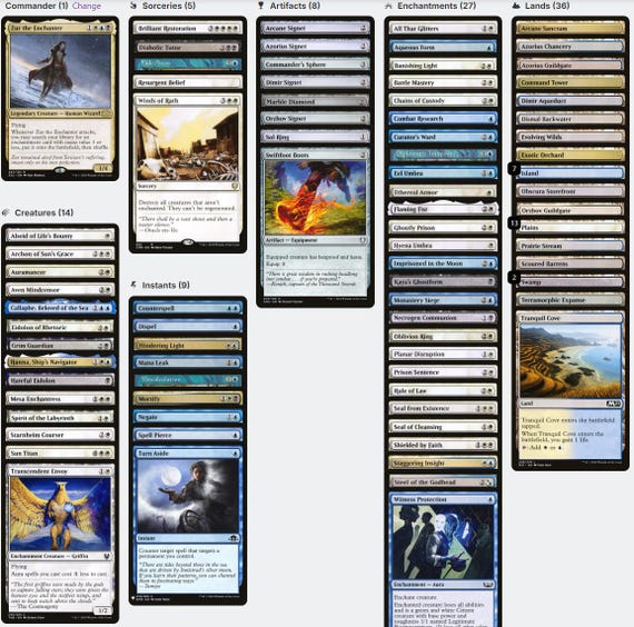mtg zur the enchanter commander deck Zur the Enchanter ENCHANTMENTS Esper Magic MTG Custom Commander Deck