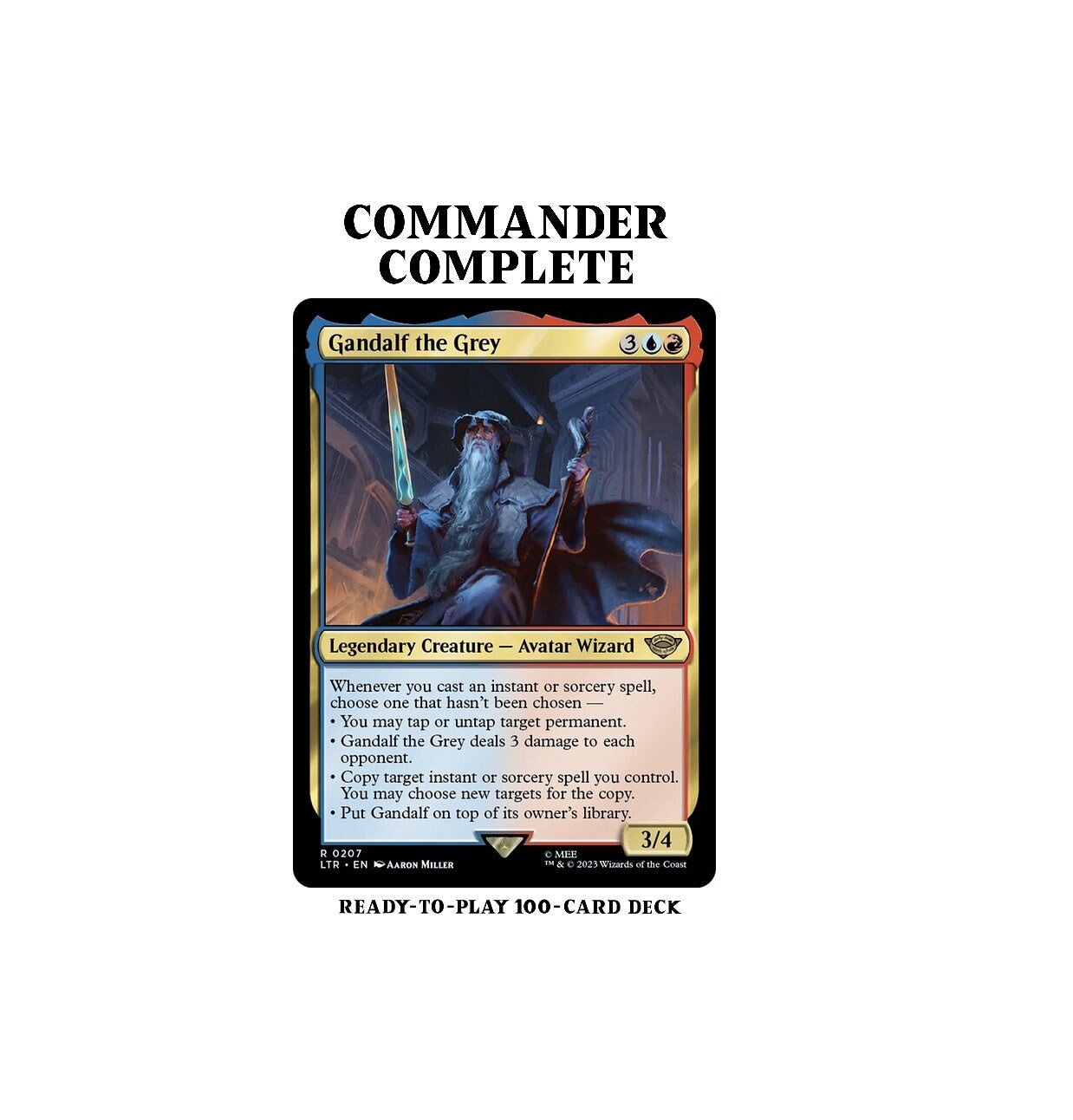 gandalf the grey mtg card Gandalf the Grey LotR INSTANTS AND SORCERIES Magic MTG Custom Commande –  CommanderComplete main image 1