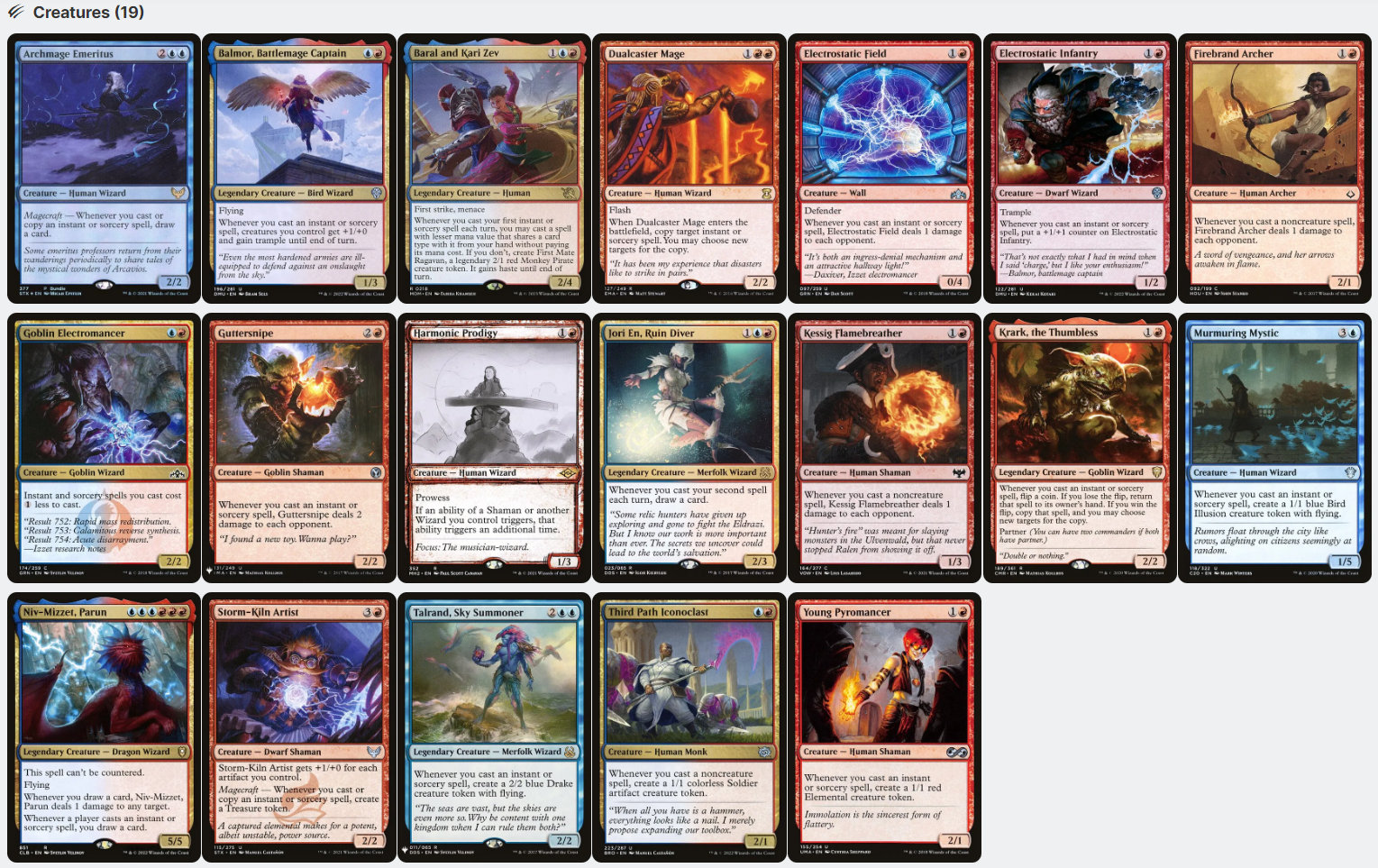 mtg izzet commander deck EDH Deck Niv-Mizzet, Visionary 100 Magic Cards Moonveil Games Veyran, Voice of Duality MAGECRAFT