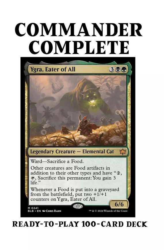 food deck mtg commander MTG Commander Deck EDH Deck Commander Ygra, Eater of All 100 Magic Cards  Custom Deck Bloomburrow Food main image 1