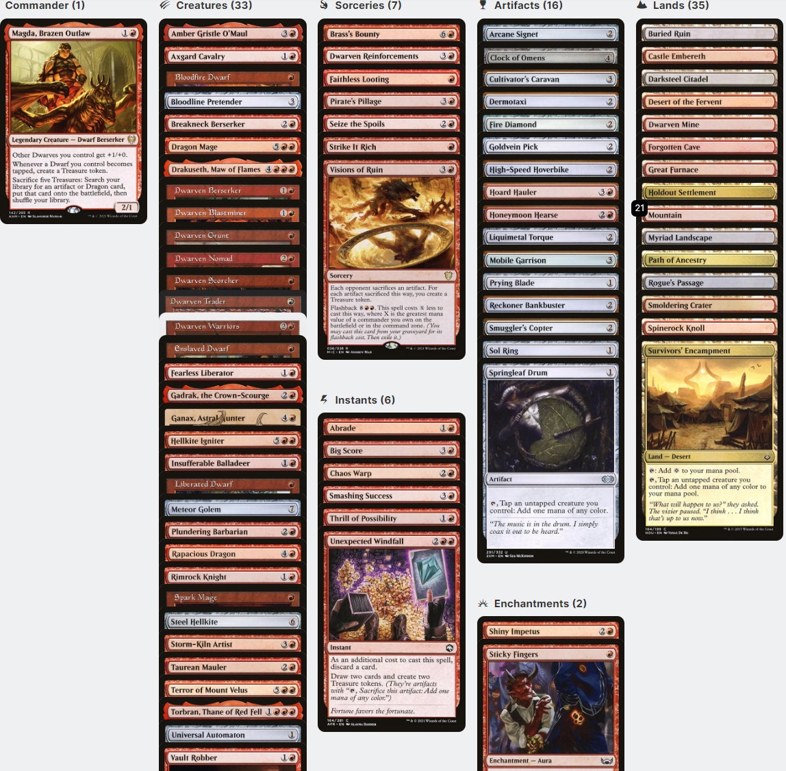 Magda, Brazen Outlaw Commander Deck EDH 100 Magic Cards Custom - Foto 9