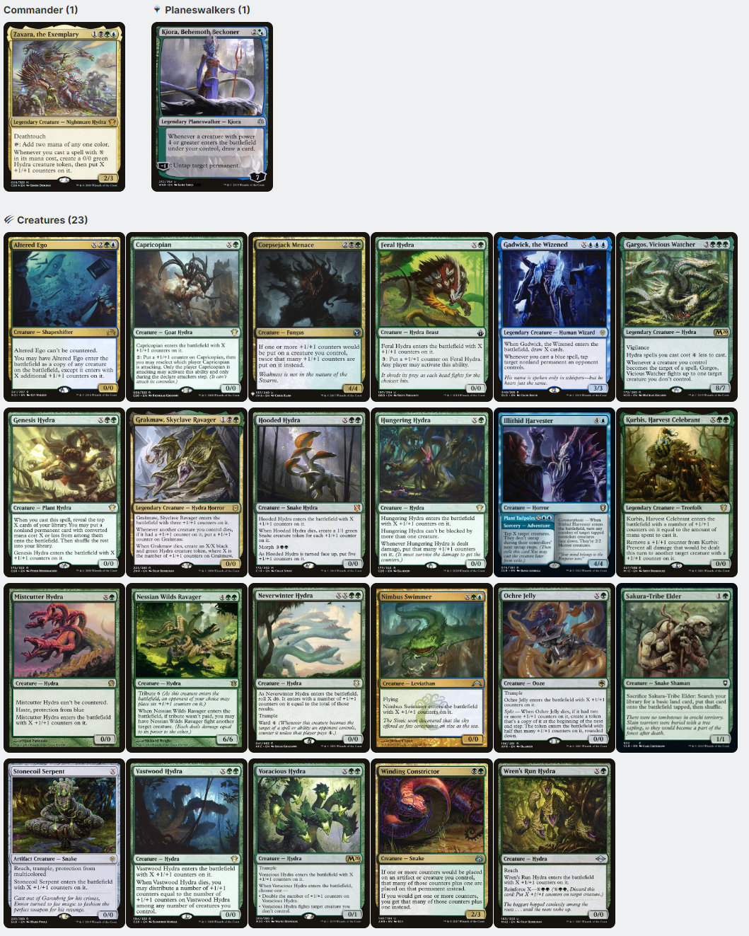 Zaxara, the Exemplary Hydra Tribal Magic MTG Commander Deck - Etsy