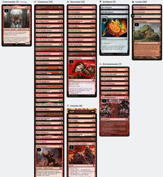 Krenko, Mob Boss GOBLIN Tribal Tokens Magic MTG Custom Commander