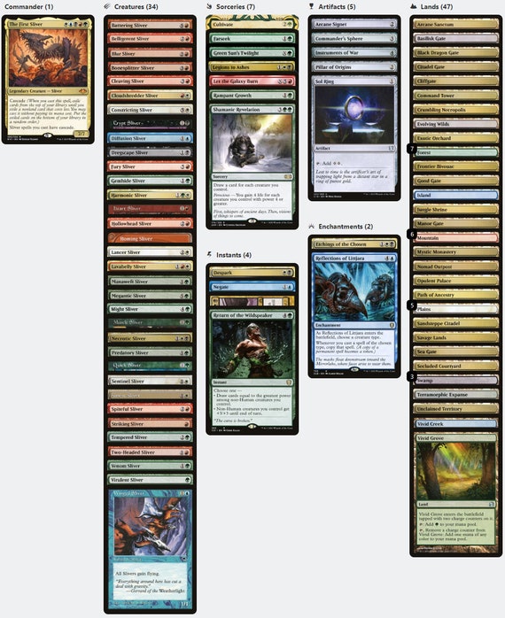 The First Sliver SLIVER CASCADE Magic Mtg Custom Commander Deck - Etsy