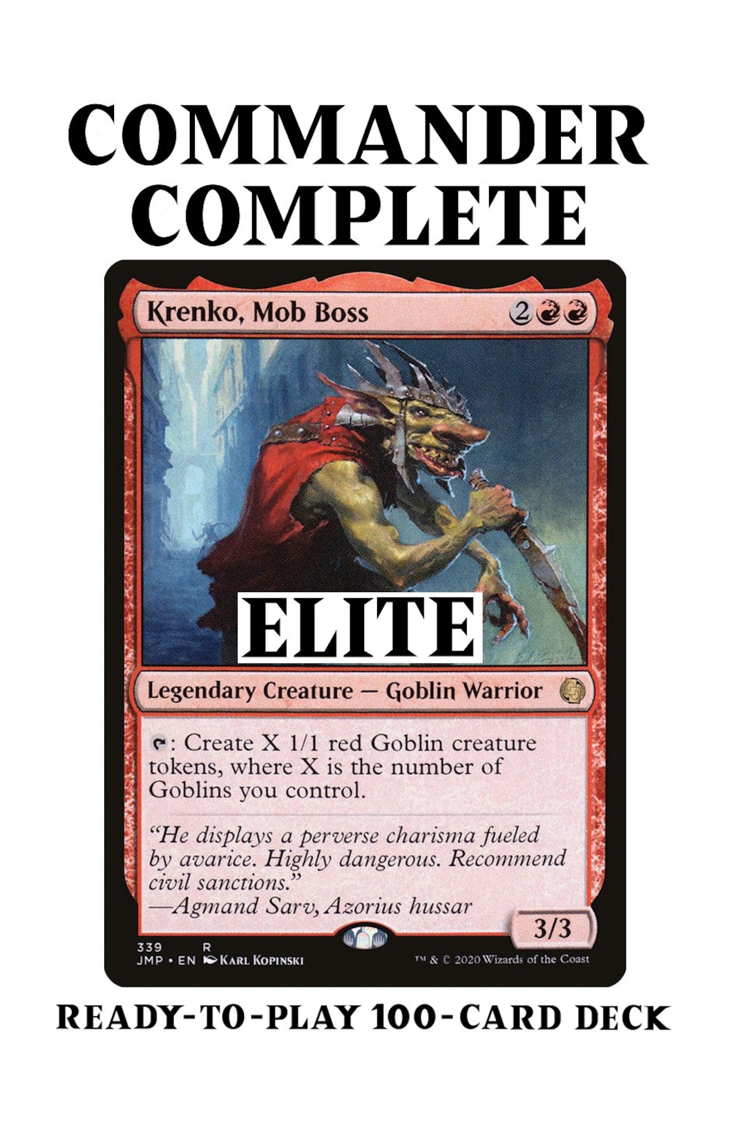 Krenko, Mob Boss ELITE Goblin Tribal Tokens Magic MTG Commander