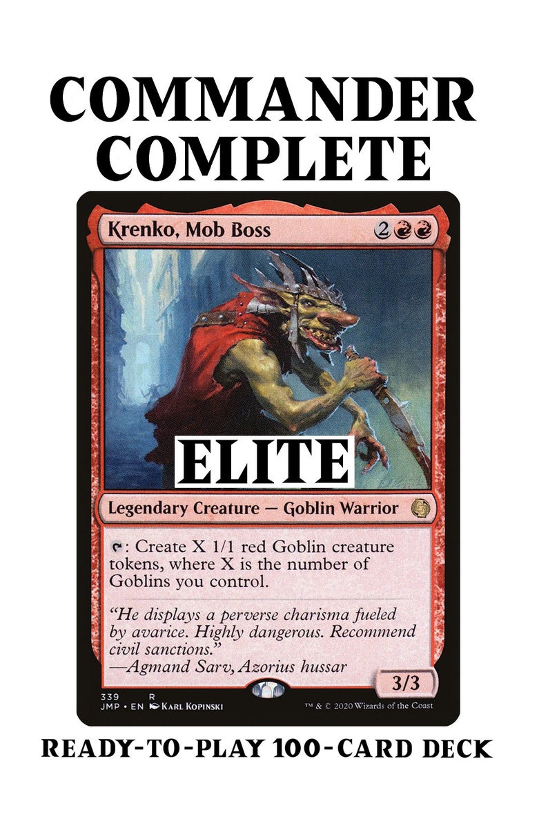 Krenko, Mob Boss ELITE Goblin Tribal Tokens Magic MTG Commander Deck Etsy
