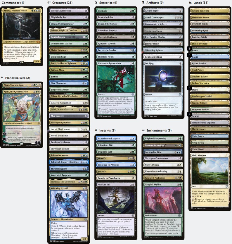 Atraxa, Praetors Voice PROLIFERATE Counters Poison Magic Mtg Custom