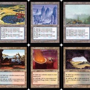 Tutti e dieci i 10 rari Dual Pain Lands Painland English Magic MTG Commander EDH Mana