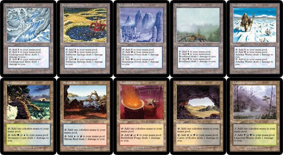 All Ten 10 Rare Dual Pain Lands Painland English Magic MTG Commander EDH  Mana