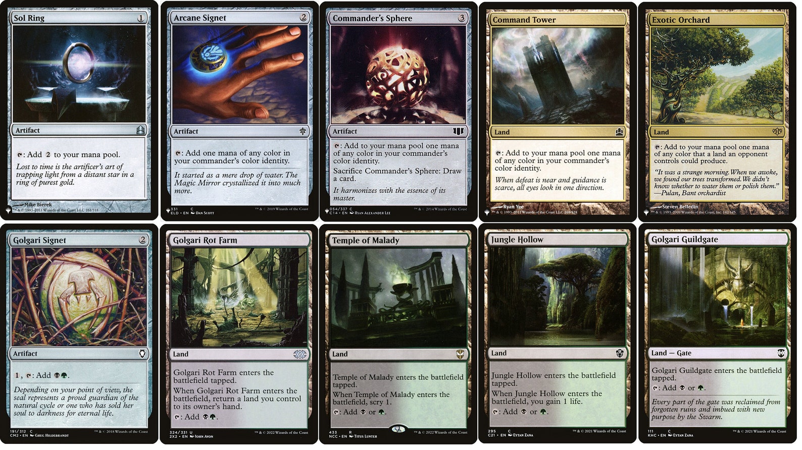GOLGARI Commander Deck Builder Starter Pack Kit Black/green MANA Lands ...