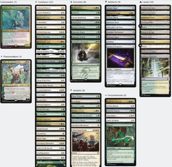 mtg arahbo roar of the world commander deck Arahbo, Roar of the World - Cat Tribal : Custom 100 Card Commander Deck  Magic MTG EDH