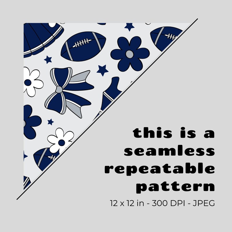 Cute Football Seamless Pattern, Cheerleading Seamless File, Football ...