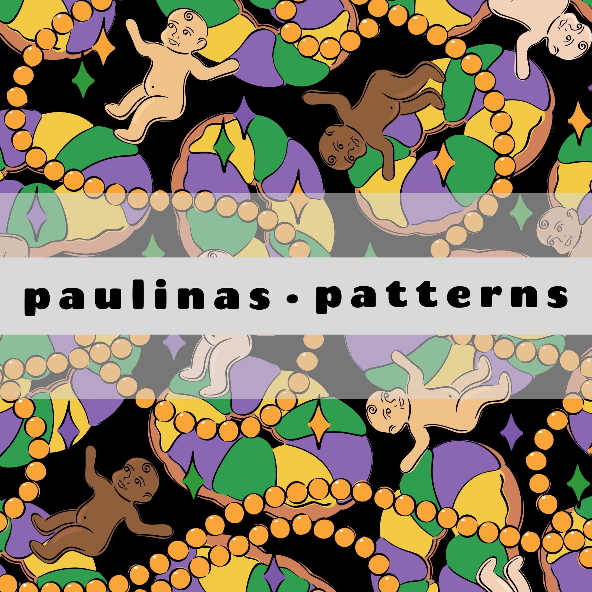 King Cake Seamless Pattern: Mardi Gras Digital File (12x12 Inches