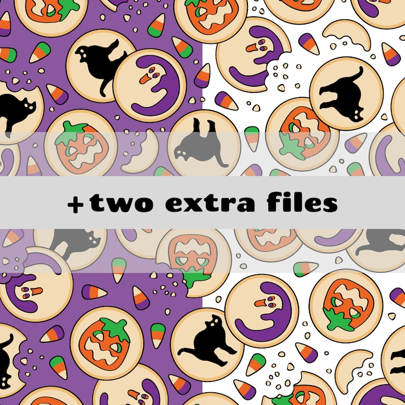 Spooky Sugar Cookie Repeat Pattern, Halloween Cookie Seamless File ...