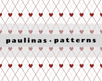 Patrón sin costuras de rombos de corazón de San Valentín (descarga digital)