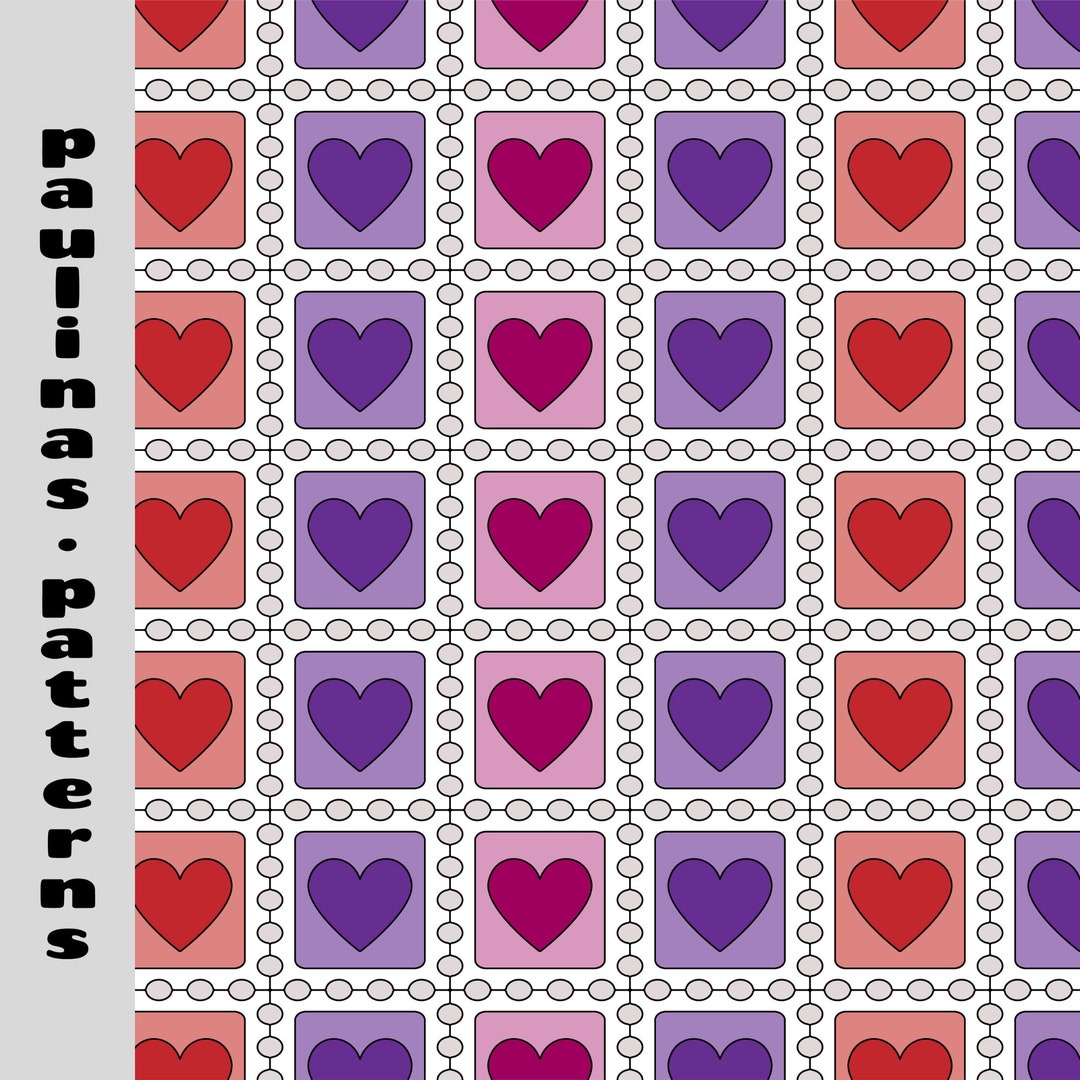 Repeating Stamp Pattern Valentine's Day Sheet of Stamps Seamless Pattern, Repeat Pattern ...
