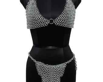 10 mm Butted Bikini Aluminum Silver Hot Chainmail Costume