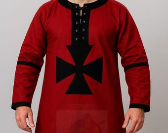 Medieval Tunic Long Sleeve Costume Men Cosplay Renaissance Sca,larp