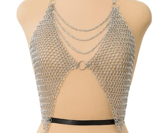 Handmade Aluminum Chainmail Top – Lightweight Butted Rings | Festival, LARP & Medieval Costume