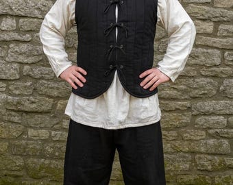 DGH Medieval armor Black Color Costumes dress Gambeson sca larp Fast Shipping