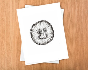 8.5x11in Fine Art Print | Sad Furry | Pen & Ink Artwork | Animal Art